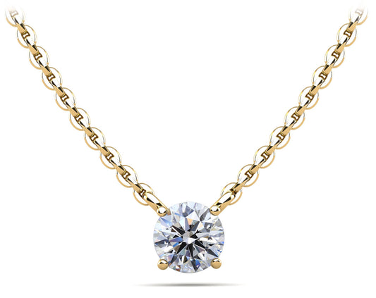 Round Brilliant Solitaire, Lab Diamond Necklace