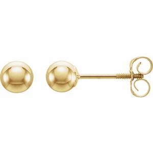 14K Yellow 4 mm Ball Stud Earrings
