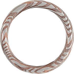 Damascus Steel 8 mm Flat Patterned Band Size 10