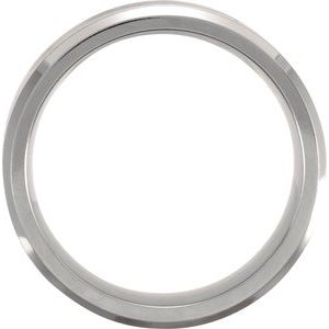 Titanium & Sterling Silver Inlay 9 mm Beveled-Edge Band Size 10