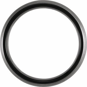 Black PVD Tungsten 8 mm Half Round Band Size 10 with Satin Finish