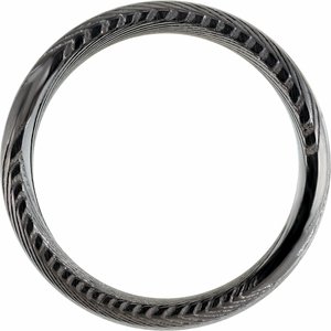 Black Damascus Steel 8 mm Patterned Band Size 10