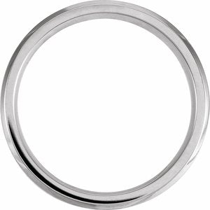 Cobalt 7 mm Beveled-Edge Band with Sterling Silver Inlay Size 10