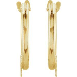 14K Yellow Star Hinged 12.5 mm Hoop Earrings