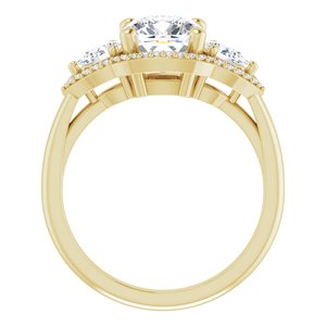 14K Yellow 7 mm Cushion Engagement Ring Mounting