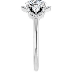 Platinum 7.4 mm Round Engagement Ring Mounting