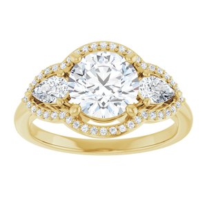 14K Yellow 7.4 mm Round Engagement Ring Mounting