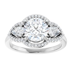 Platinum 7.4 mm Round Engagement Ring Mounting