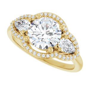 14K Yellow 7.4 mm Round Engagement Ring Mounting