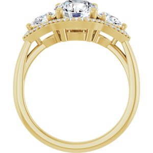 14K Yellow 7.4 mm Round Engagement Ring Mounting