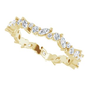 14K Yellow 3/4 CTW Natural Diamond Eternity Band Size 7