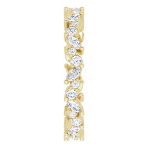 14K Yellow 3/4 CTW Natural Diamond Eternity Band Size 7