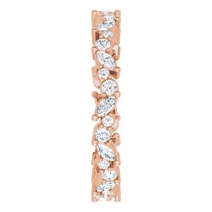 14K Rose 3/4 CTW Natural Diamond Eternity Band Size 7