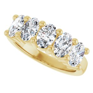 14K Yellow 6x4 mm Oval Anniversary Band Mounting