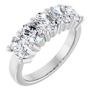 Platinum 6x4 mm Oval Anniversary Band Mounting