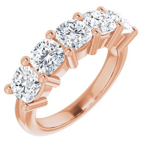 14K Rose 5 mm Cushion Anniversary Band Mounting