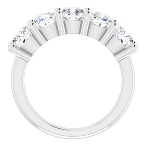 14K White 5 mm Cushion Anniversary Band Mounting