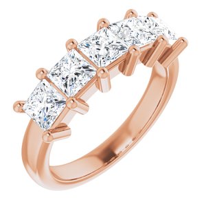 14K Rose 4 mm Square Anniversary Band Mounting