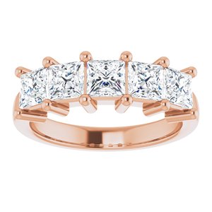 14K Rose 4 mm Square Anniversary Band Mounting