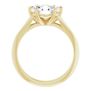 14K Yellow 9x7 mm Oval Solitaire Engagement Ring Mounting