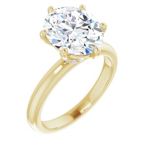 14K Yellow 11x9 mm Oval Engagement Ring Mounting