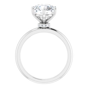 Platinum 9 mm Round Engagement Ring Mounting