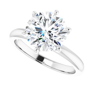 Platinum 9 mm Round Engagement Ring Mounting