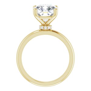 14K Yellow 9 mm Cushion Engagement Ring Mounting