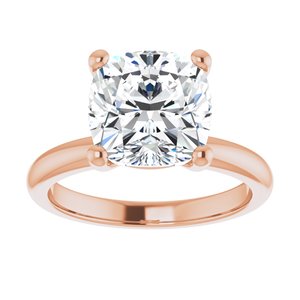 14K Rose 9 mm Cushion Engagement Ring Mounting