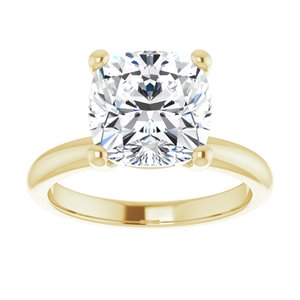 14K Yellow 9 mm Cushion Engagement Ring Mounting