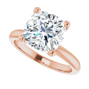 14K Rose 9 mm Cushion Engagement Ring Mounting