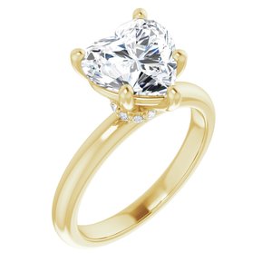 14K Yellow 9x9 mm Heart Engagement Ring Mounting