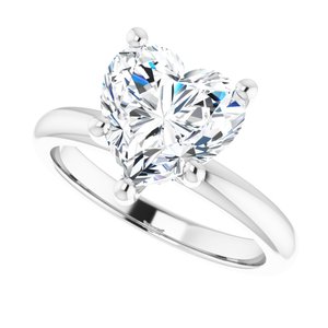 Platinum 9x9 mm Heart Engagement Ring Mounting