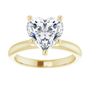 14K Yellow 9x9 mm Heart Engagement Ring Mounting