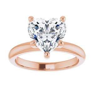 14K Rose 9x9 mm Heart Engagement Ring Mounting