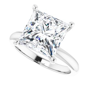 Platinum 9 mm Square Engagement Ring Mounting