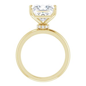 14K Yellow 9 mm Square Engagement Ring Mounting