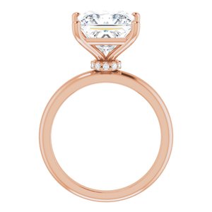 14K Rose 9 mm Square Engagement Ring Mounting