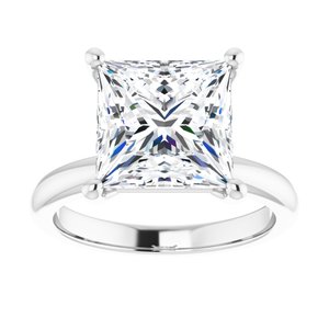 Platinum 9 mm Square Engagement Ring Mounting