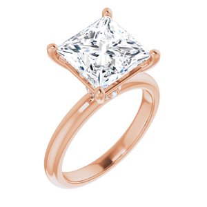 14K Rose 9 mm Square Engagement Ring Mounting