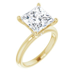 14K Yellow 9 mm Square Engagement Ring Mounting