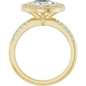 14K Yellow 9x7 mm Oval Engagement Ring Mounting