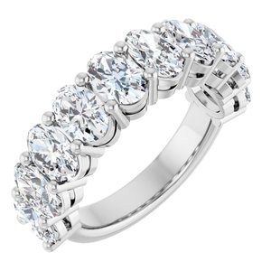 Platinum 6x4 mm Oval Anniversary Band Mounting