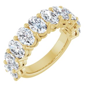 14K Yellow 6x4 mm Oval Anniversary Band Mounting