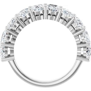 Platinum 6x4 mm Oval Anniversary Band Mounting