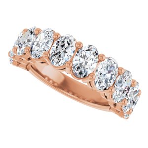 14K Rose 6x4 mm Oval Anniversary Band Mounting