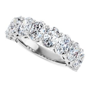 Platinum 6x4 mm Oval Anniversary Band Mounting