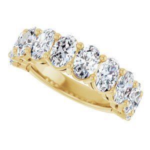 14K Yellow 6x4 mm Oval Anniversary Band Mounting