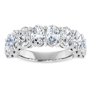 Platinum 6x4 mm Oval Anniversary Band Mounting