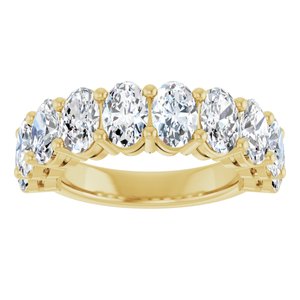 14K Yellow 6x4 mm Oval Anniversary Band Mounting